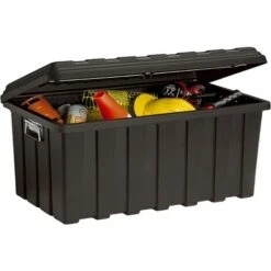 Plano BAULE Porta Attrezzi Professionale Con Ruote, Nero 80x48x47 Cm - 1HDP80W