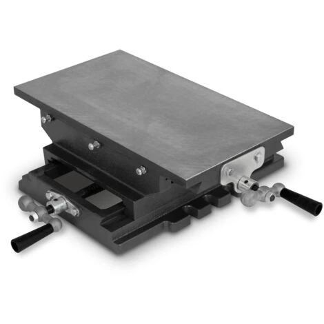 EBERTH Tavola A Croce In Ghisa E Acciaio, Piano Di Lavoro 200 X 360 Mm, Altezza 120 Mm, Morsa Per Lavori Di Foratura E Fresatura, Tavola Di Fresatura Per Trapano, Fresatrice E Banco Di Lavoro