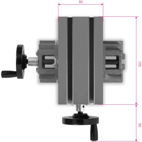EBERTH Tavola A Croce In Ghisa E Acciaio, Piano Di Lavoro 85 X 170 Mm, Altezza 100 Mm, Morsa Per Lavori Di Foratura E Fresatura, Tavola Di Fresatura Per Trapano, Fresatrice E Banco Di Lavoro - immagine 3