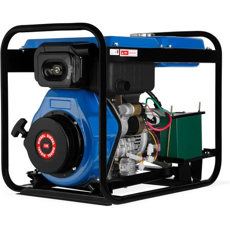 5000 Watt Generatore Diesel (Motore Diesel 10 Hp, 4 Tempi, Monofase, 2x 230 V, 1x 12V, Avviamento Elettrico) - immagine 3