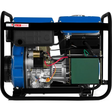 5000 Watt Generatore Diesel (Motore Diesel 10 Hp, 4 Tempi, Monofase, 2x 230 V, 1x 12V, Avviamento Elettrico) - immagine 4