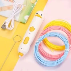 Penna Per Stampa 3D, Penna Per Stampa 3D A Bassa Temperatura Per Bambini, Giocattoli Per Pittura 3D (grande Anatra Bianca)
