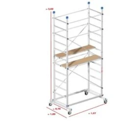 Ponteggio Trabattello Alluminio Zeus 157x100x360h Piano Di Lavoro Cm.198 - Salone