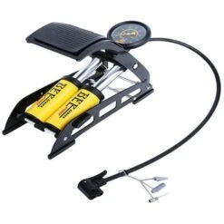 Gonfiatore Pompa Pedale Manometro 2 Cilindri Auto Moto Bici 11BAR/160PSI J44B01