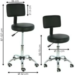 Sgabello Da Lavoro Sgabello Con Spalliera Girevole Per Salone Estetico Estetista