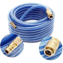 Tubo PVC Aria Compressa 10m Per Compressore Attacco A Innesto Rapido