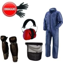 Kit Protezione Decespugliatore Tuta PLP Taglia XXL Visiera Protezione Viso Gambali E Cuffie