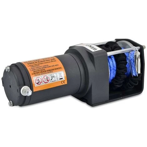 WinchPro - Verricello Elettrico 12V, 1360kg/3000lbs Capacità, 12m Corda In Dyneema Sintetico, 2 Telecomandi (1 Senza Fili, 1 Con Cavo), Piastra Di Montaggio, Ideale Per Atv, Buggies, Trailer Quads E B - immagine 2