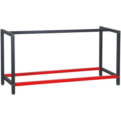 Telaio Per Banco Da Lavoro 175x57x81 Cm Acciaio Antracite-rosso Base Per Tavolo