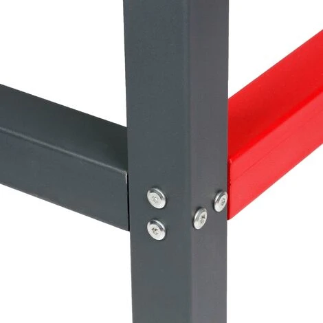 Telaio Per Banco Da Lavoro 150x57x81 Cm Acciaio Antracite-rosso Base Per Tavolo - immagine 4