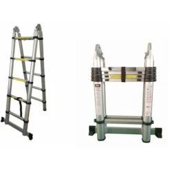 Varan Motors - DLT705B Scala Telescopica In Alluminio Altezza Max 3,2 M Dotata Di 10 Gradini