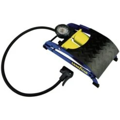 Goodyear 75524 Pompa A Pedale Doppelzylinder 7 Bar Manometro Analogico, 2 Cilindri