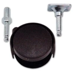 Ruota Doppia In Nylon Ruota 50 Mm Con Piastra-Perno Girevole In Kit 2 Pz