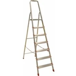 Scala Domestica In Alluminio Sirius 7 Gradini H Piattaforma 1,43mt Made In Italy