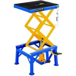 MSW Cavalletto Idraulico Alzamoto Ponte Elevatore 135 Kg Piattaforma 35 - 87 Cm (H)