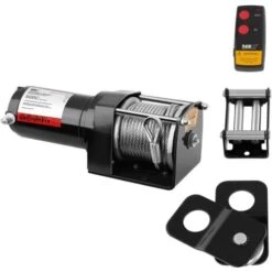 MSW Verricello Elettrico Fuoristrada Argano Offroad 12V 1590 Kg 3500 Lb Con Puleggia