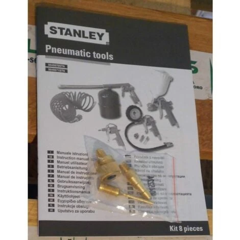 KIT STANLEY 6 PNEUMATIC KIT ACCESSORI COMPRESSORE PISTOLA SOFFIAGGIO GONFIAGGIO - immagine 5