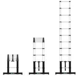 VONROC PRO Scala Telescopica Pieghevole In Alluminio. Robusta E Sicura Con Chiusura Morbida. Capacità Di Carico 150 Kg. Lunghezza Massima Estesa: 3,2 M