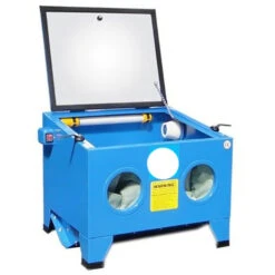 SABBIATRICE CABINA SABBIATURA DA BANCO TAVOLO 90 LITRI COMPLETA DI ACCESSORI