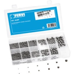 SERIE SET KIT ASSORTIMENTO SFERE D'ACCIAIO CROMATE POLLICI FERVI 0116P