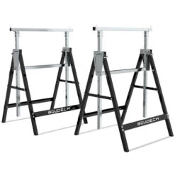 Set Di 2 Cavalletti Telescopici 300kg Pieghevoli Ideali Come Trabattello Pontile, Banco Da Lavoro E Supporto Taglia Travi.