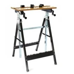 Banco Da Lavoro Pieghevole Regolabile 62,5x60,5x(84,5-115,5)cm Con Portautensili Righello Goniometro