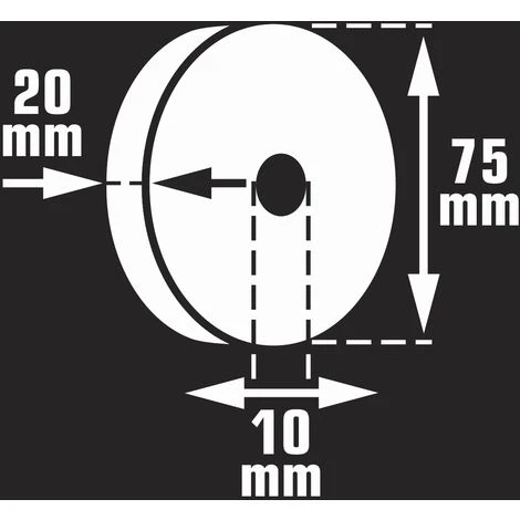 VONROC Mola Universale G400 Per Smerigliatrice Da Banco. 75x10x20mm. Ottima Per Lucidare - immagine 3