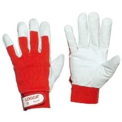 Guanti Fiore Rosso Dorso Tela Con Strappo, Logica - Misura 9