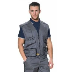 Gilet Multitasche Polycotone Grigio Logica - Taglia 3x
