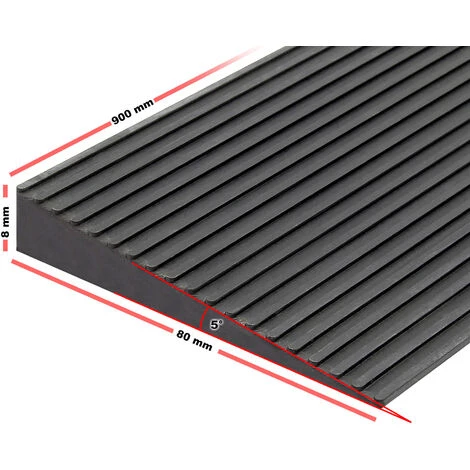 Rampa Per Soglie 8x80x900mm Gomma Piena Superficie Antiscivolo Per Sedie A Rotelle E Deambulatori - immagine 2