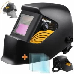 Monzana Casco Di Saldatura Oscuramento Automatico 5 Vetri Di Ricambio Maschera Saldatore Solare