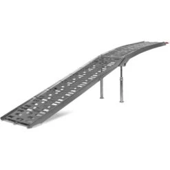 Rampa Da Carico Auto E Moto In Alluminio Con Portata Max 500Kg E Lunghezza Max 2.3MT. Fornita Di Supporti Di Sostegno Ultra-resistenti E Cinghie Di Sicurezza.