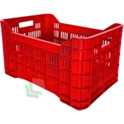 Cassetta In Plastica (HDPE) Per Ortofrutta, Sovrapponibile, Capacità 40 Lt, Mis. 530 L X 360 P X 310 H Mm, Base E Pareti Forate