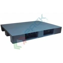 Pallet In Plastica Riciclata (PP), Mis. 1000 L X 1200 P X 140 H Mm, Con 2 Traverse, Piano Chiuso, Portata Statica 3000 Kg, Portata Dinamica 1000 Kg