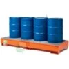 Vasca Di Contenimento Liquidi In Acciaio Ideale Per 4 Fusti, Mis. 2660 L X 850 P X 330 H Mm, Colore Arancio RAL 2004