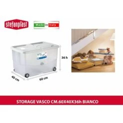 CONTENITORE VASCO CM.60X40X36h COL. ASS. STEFANPLAST