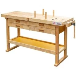 BANCO DA LAVORO IN LEGNO OFFICINA FALEGNAME 4 CASSETTI HOLZMANN WB162L