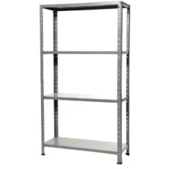 Scaffale In Metallo 4 Ripiani In Lamiera Zincata (Spessore Montanti 0.40mm Spessore