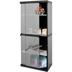 Mobile Armadio In Plastica Alto 4 Piani E Due Ante Scorrevoli Mongardi 7891C04