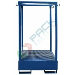 Struttura Porta Big Bag, In Acciaio Verniciato Blu, Con Vasca Di Contenimento, Capacità 1000 Lt