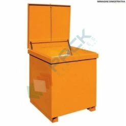 Contenitore Porta Big Bag In Lamiera Verniciata, Coperchio Incernierato Con Asta Di Sicurezza, Capacità 1600 Lt