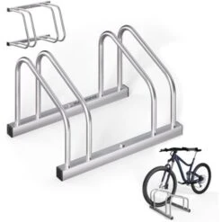 MONZANA® Rastrelliera Per Biciclette 2-6 Per Pneumatici Da 35-60 Mm Di Larghezza Portabici Parcheggio Per Biciclette 2 Biciclette