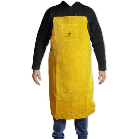 Grembiule Per Saldatura STAHLWERK Grembiule In Pelle Realizzato In Vera Pelle Robusta, Resistente Al Calore E Al Fuoco, Adatto Per TIG TIG MIG MAG MMA Plasma Ecc. - immagine 2
