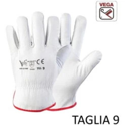 Vega GUANTO PELLE FIORE BOVINO TG.9 BIANCO