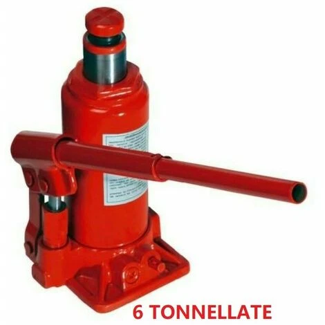 CRICK IDRAULICO CRIC A BOTTIGLIA SOLLEVATORE PORTATA 6 T TONNELLATE AUTO