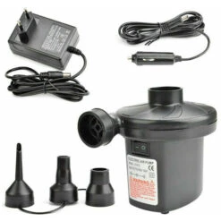 POMPA ARIA ELETTRICA GONFIATORE 12V 230V 50W SGONFIATORE CAMPER AUTO CASA