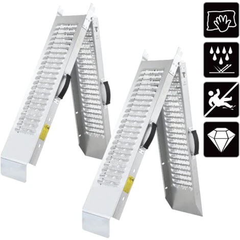 Rampa Di Carico 2X Rampa Auto Monzana Pieghevole Rampa Carica Auto Coppia Rampe Acciaio Zincato - immagine 2