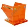 Benna Ribaltabile Senza Ruote, In Acciaio, Capacità 1320 Lt, Svuotamento Con Muletto, Arancio RAL 2004