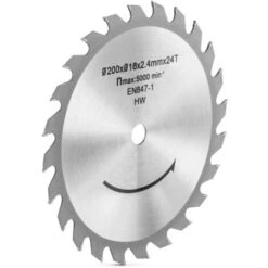 MSW Lama Per Sega Circolare In Acciaio Per Legno Duro 200 Mm Foro 16 - 24 Dentini