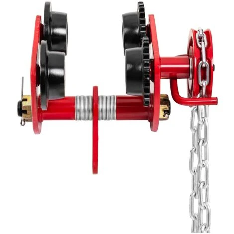 Carrello Porta Paranco Portata Di 1000 Kg Intervallo Flangia 77-133 Mm Catena - immagine 3